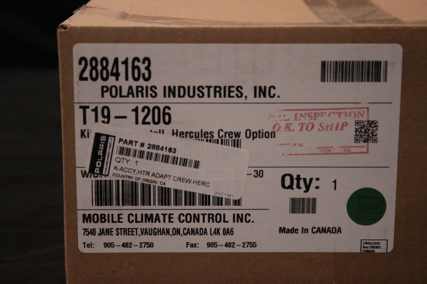 8-Vent Heater & Defrost System Harness Extension: 2884163